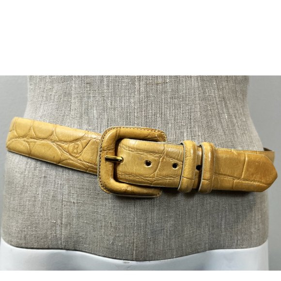 Bogner Accessories - BOGNER CROC EMBOSSED LEATHER BELT 2/4